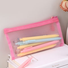 Gray Large Capacity Pencil Case Student Storage Bag