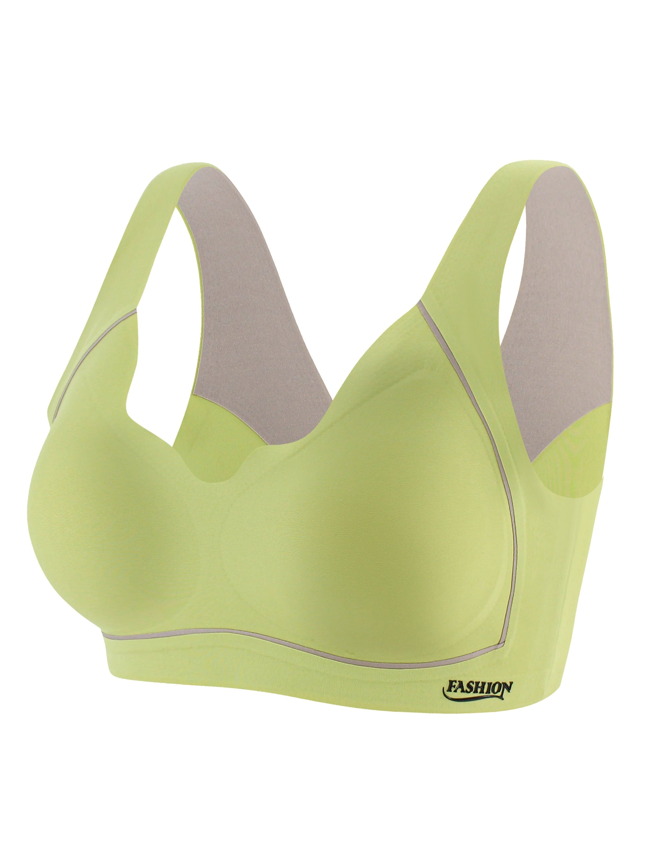 Colorblock Wireless Sports Bra Push Up Shockproof