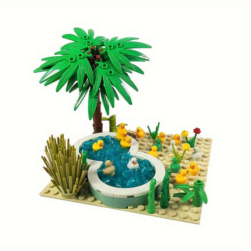 5pcs Building Blocks Little Yellow Duck Urban Farm Scene