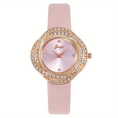 Rhinestone Studded Quartz Watch For Kids