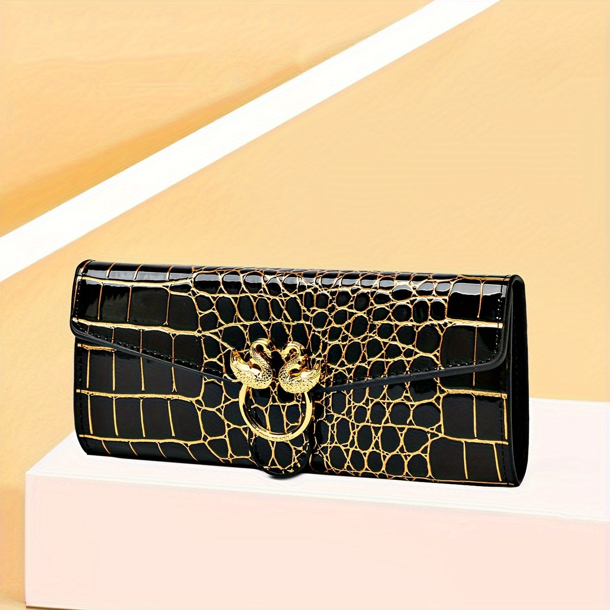 Crocodile Texture Clutch Wallet for Fashionistas