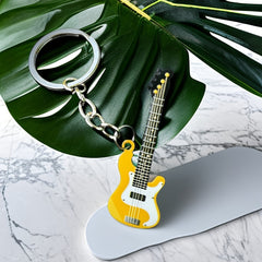 Colorful Guitar Instrument Shape Pendant Keychain