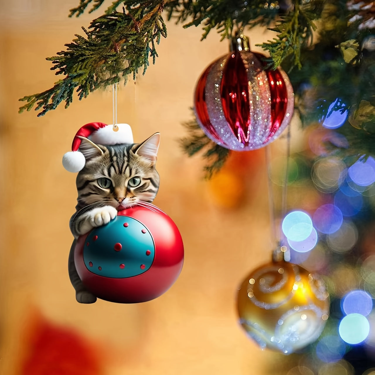 Christmas Kitten Car Pendant Ornament