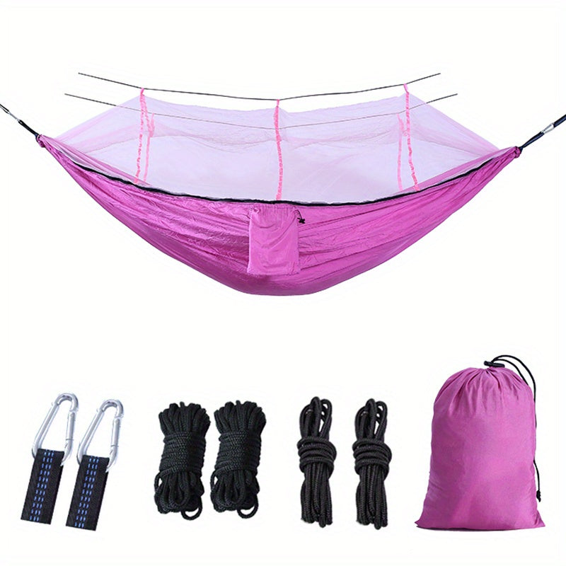 Portable Hammock With Mosquito Net Lightweight Parachute Fabric Outdoor Camping