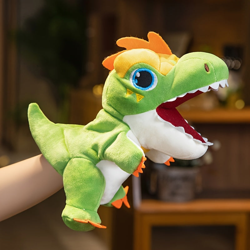 19 Double Crown T-Rex Hand Doll Red Green Dinosaur Educational Toy for Kids