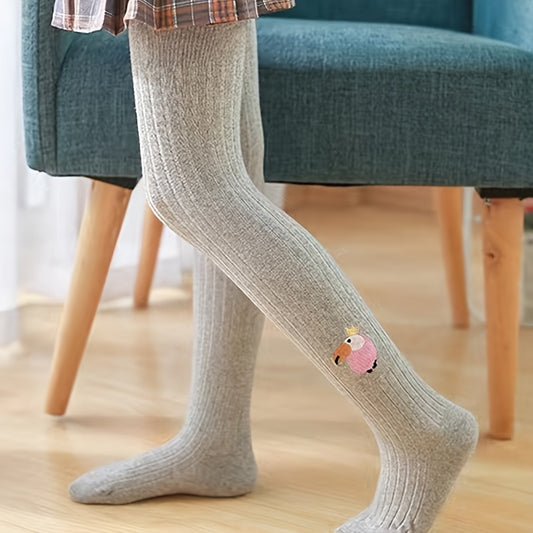 Girls Parrot Embroidery Pantyhose Soft Tights Leggings Pants Stockings