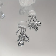 Silver Plated Jellyfish Earrings Ear Jewelry Women