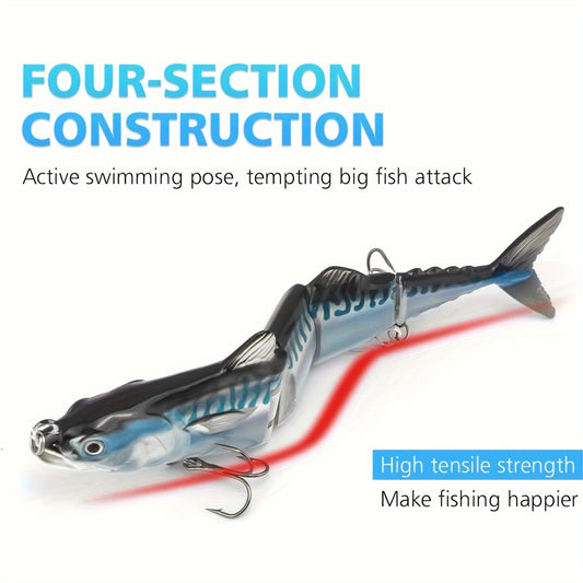 32.5g Tuna Fishing Lure 4 Segment Swimbait w/ Treble Hooks Freshwater Salt