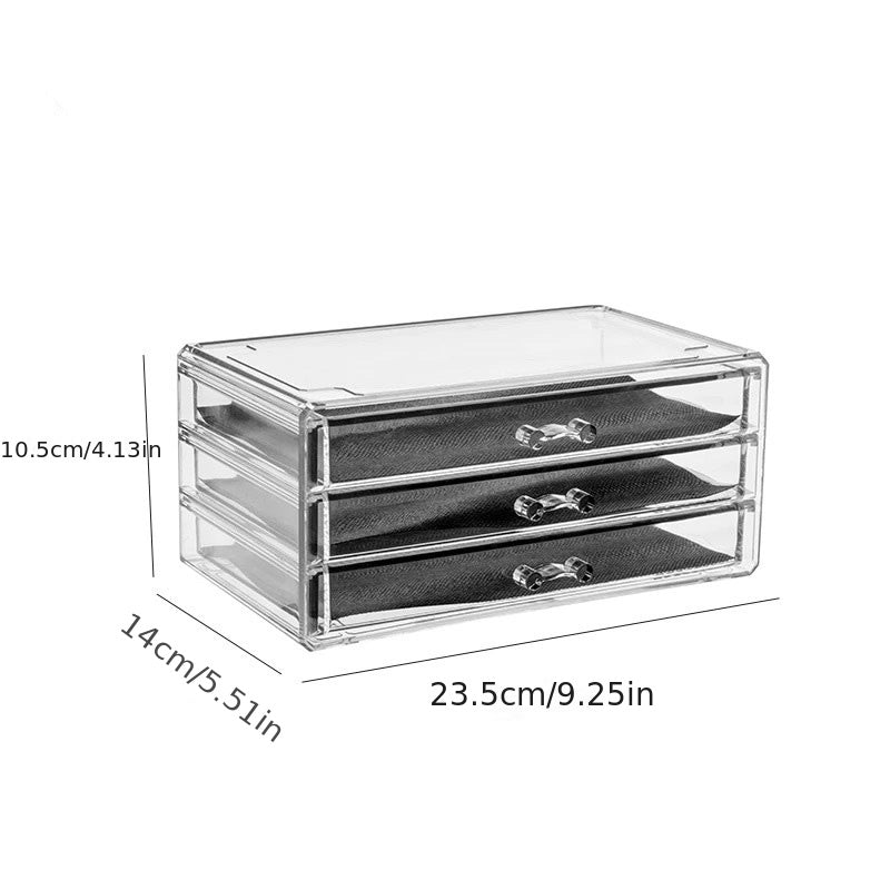 Clear Makeup Organizer Skin Care Cosmetic Display Case With Drawers