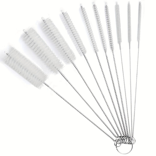 10pcs Nylon Tube Brush Set for Narrow Neck Bottles