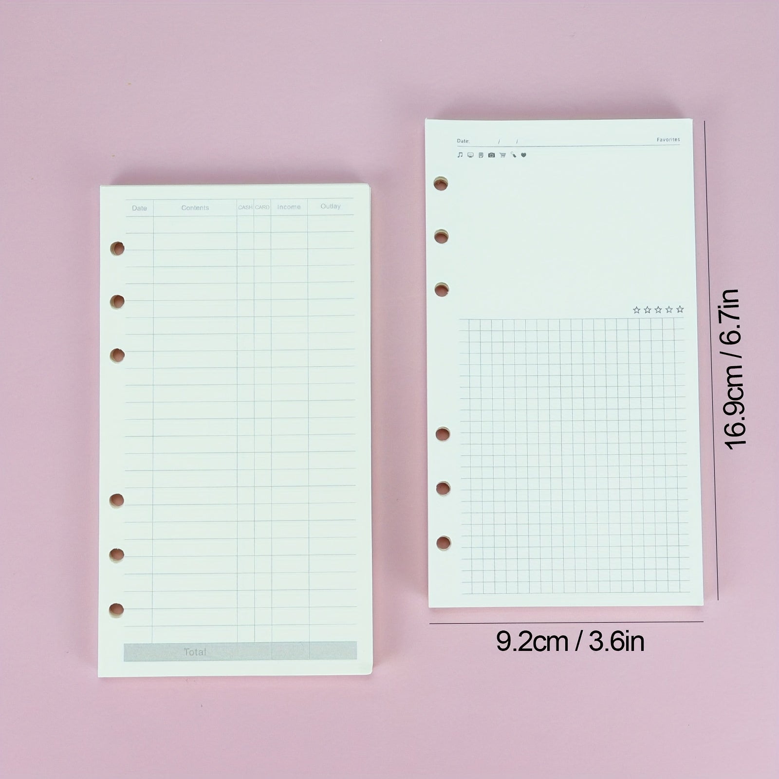 Refill Inner Pages 45 Pages 6 Holes Loose Leaf for Notebooks