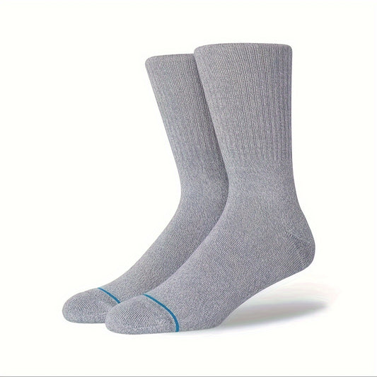 3 Pairs Solid Mid calf Casual Socks for Men