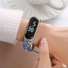 Kids Dinosaur LED Screen Watch Silicone Strap Outdoor Accessory