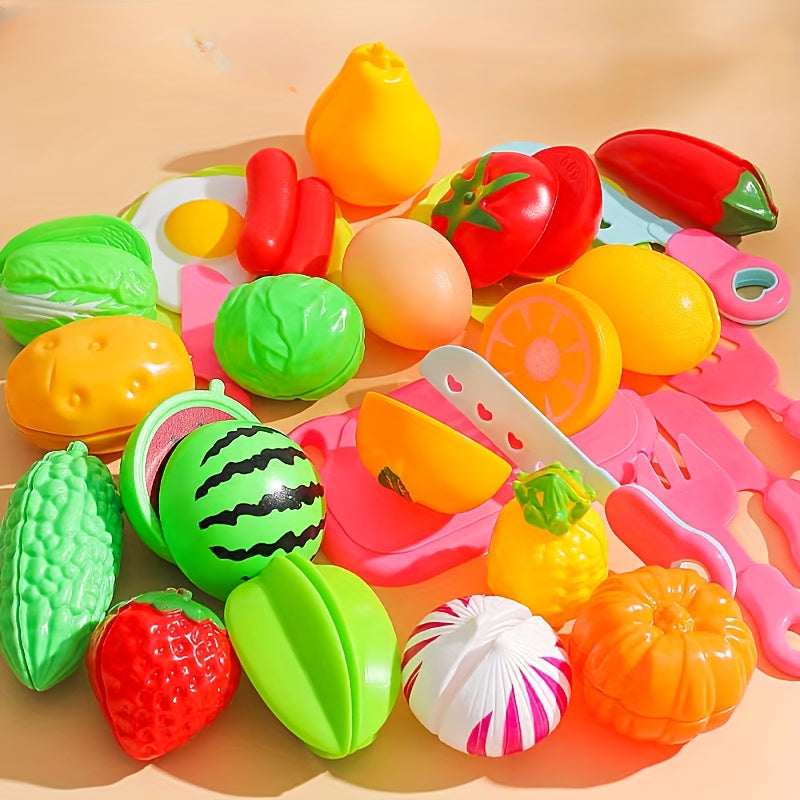 Kitchen Food & Vegetable Cutting Toys Set Pretend Play Kitchen Toys