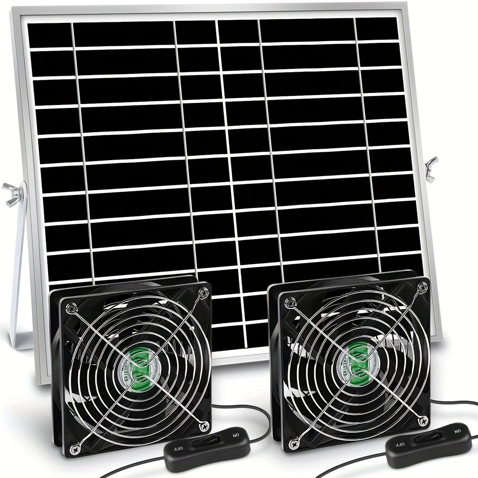 20W Solar Whole House Fan for Pet Homes IPX7 Waterproof with On/Off Switch Cable
