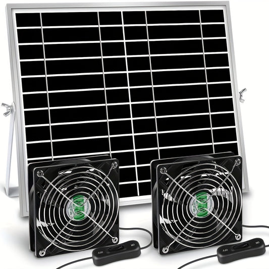 20W Solar Whole House Fan for Pet Homes IPX7 Waterproof with On/Off Switch Cable