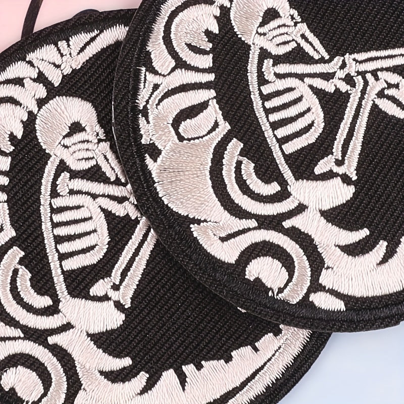 2pcs Skull Embroidery DIY Patch for Clothes Backpack Hat