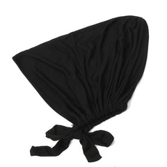 Adjustable Inner Under Hijab Cap With Ties Back Under Scarf Solid Bonnet Caps