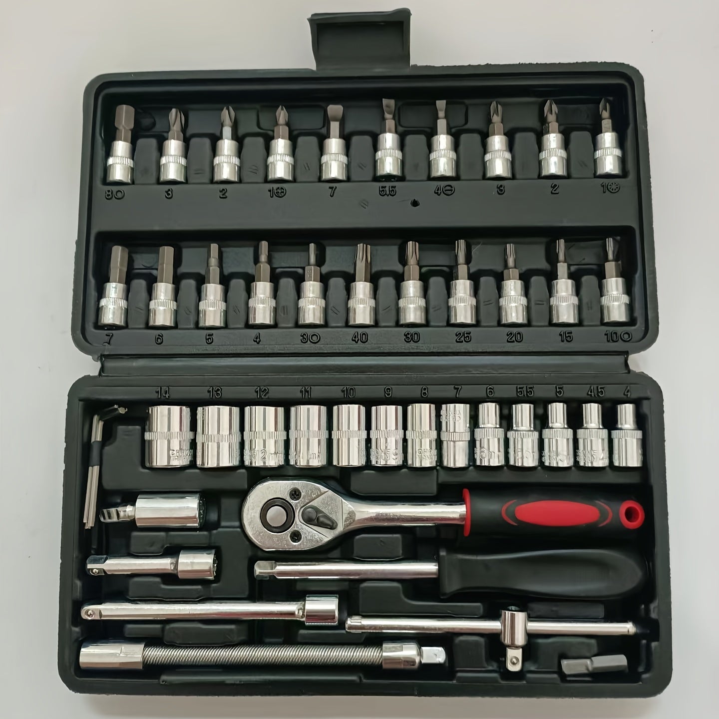 46pc Auto Repair Tool Set Ratchet Wrench Sleeve Combo Car Tool B