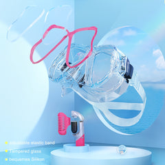 Panoramic View Snorkel Set Anti Fog Tempered Glass Diving Mask
