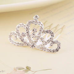 Mini Rhinestone Tiara Comb Silvery Crystal Crown Costume Birthday Crowns Hairpi