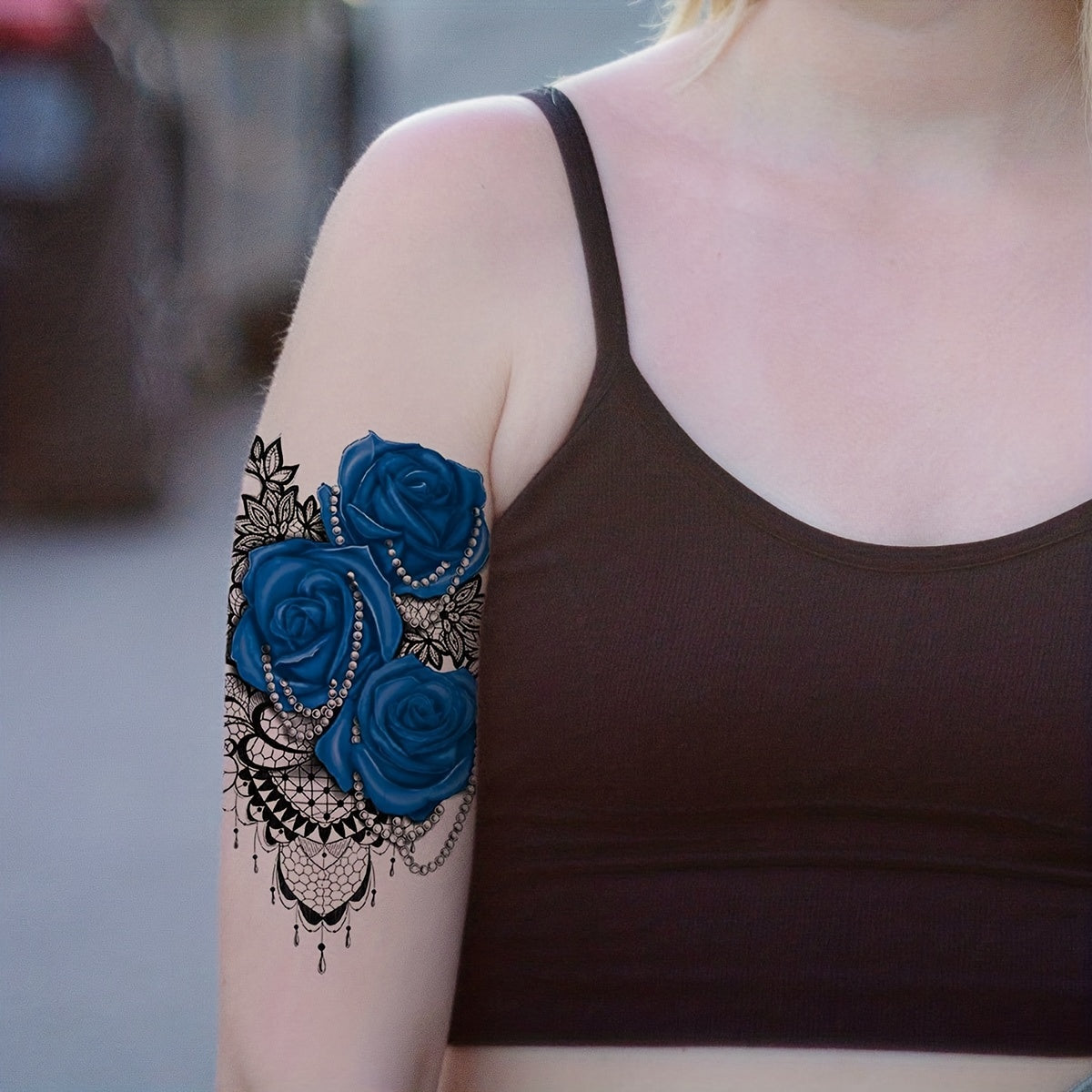 Enchantress Rose Tattoo Sticker Waterproof Body Art