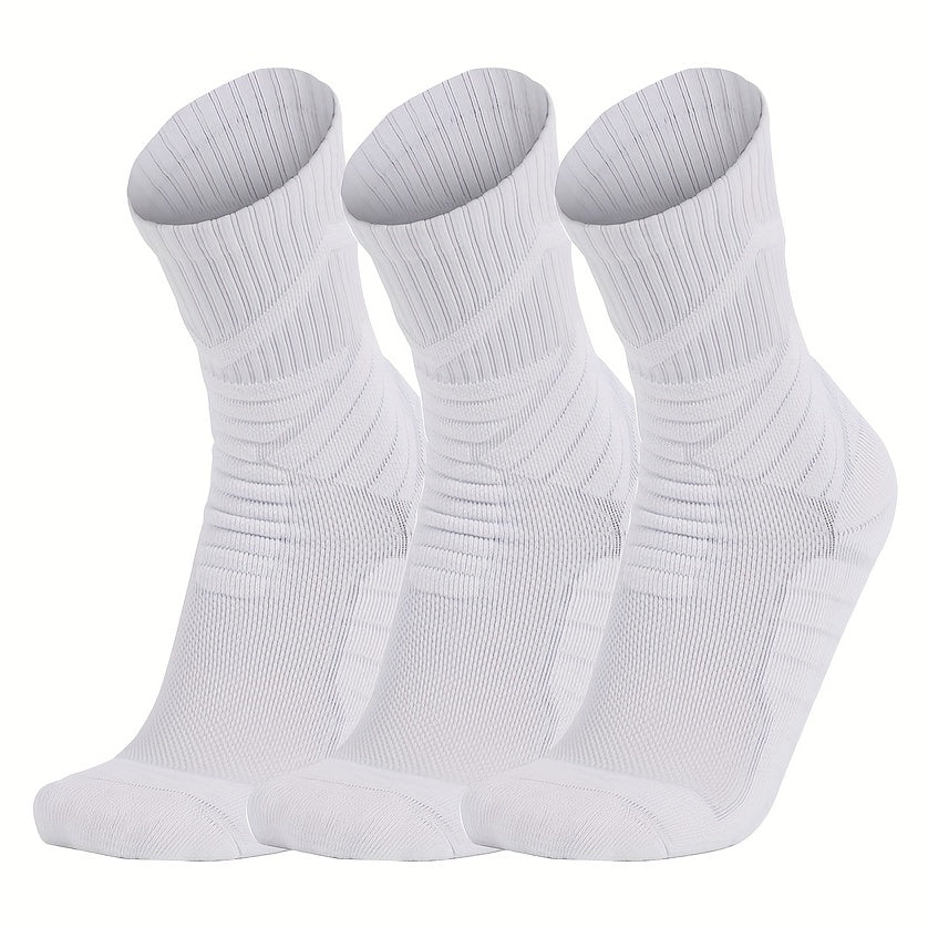 3 Pairs Thickened Non slip Basketball Crew Socks