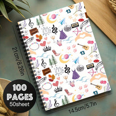 Whimsical Swifty Fan Spiral Notebook 100 Pages