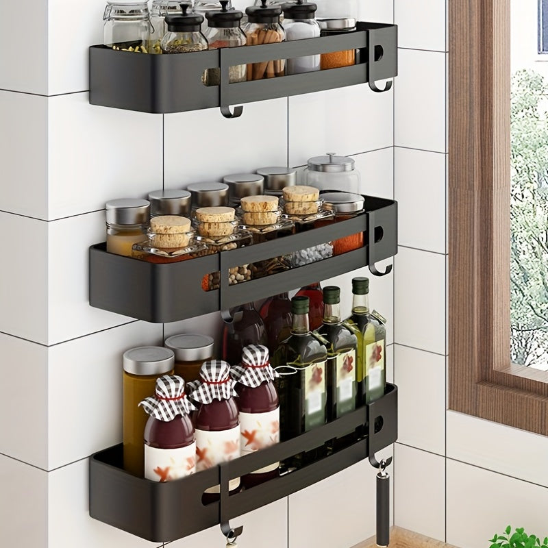 Wall Mount Spice Rack Holder Triangle Square Hanging Spice Organizer