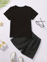 Alphabet T shirt & Denim Shorts Set for Boys Kids Summer Clothes