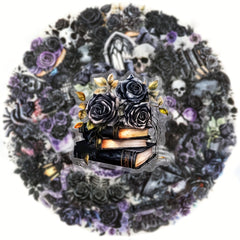 50 Gothic Rose Stickers Transparent PET Material for Various Items