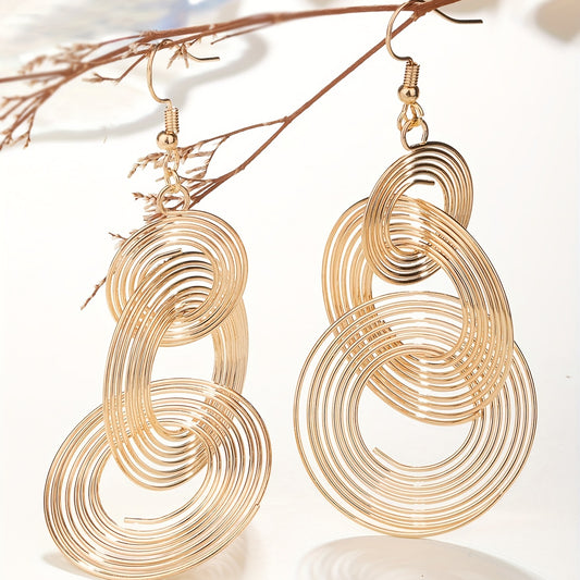 Round Shape Dangle Earrings Stainless Steel Jewelry