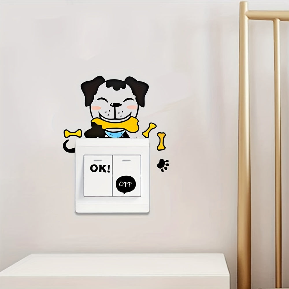 Puppy Switch Decorative Self-adhesive Sticker Home Decor