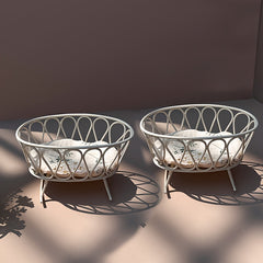 1:8 Scale Mini Cast Iron Cradle with Flower Mat for OB11 BJD