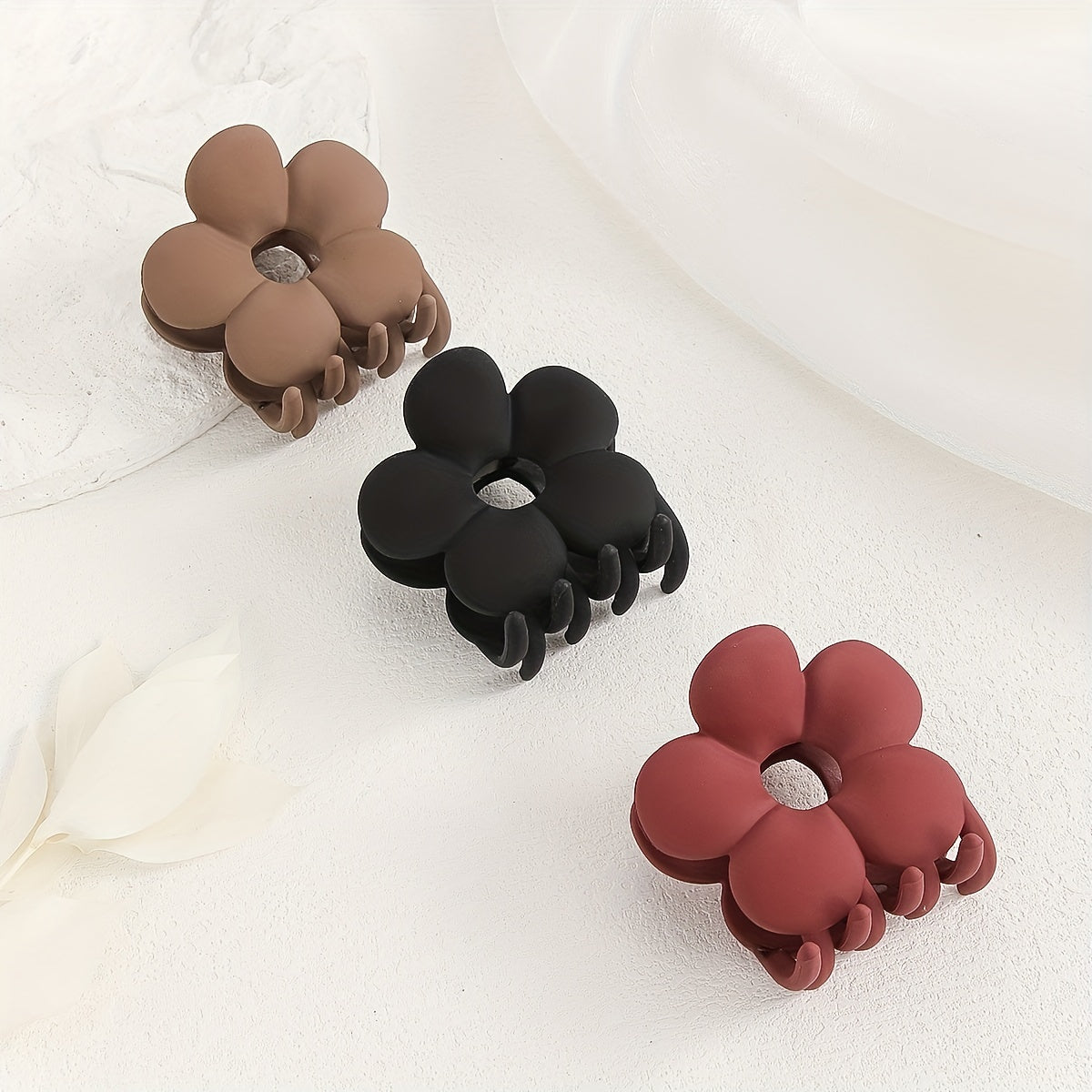 3pcs Large Flower Hair Claw Women's Shark Claw Hair Clip
