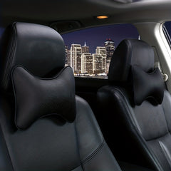 Car Headrest Faux Leather Neck Pillow Soft Seat Rest Cushion Auto SUV Decor