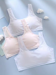 3pcs Mesh Wireless Soft Bras Women's Lingerie