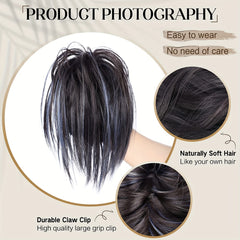 Y2K Messy Bun Hair Piece Claw Clip Synthetic Curly Chignon Hair Bun