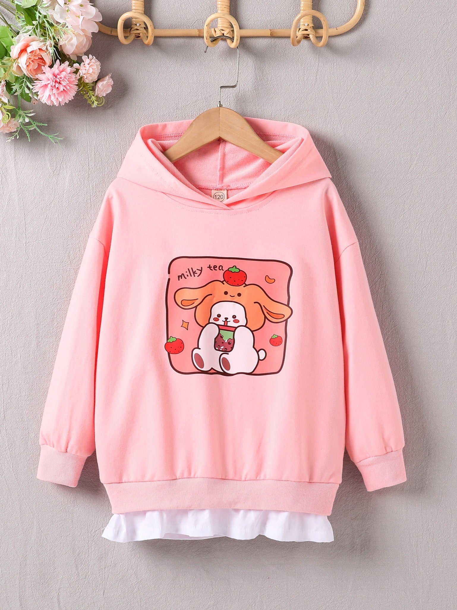 Girls Printed Long Sleeve Hoodie Sweatshirt