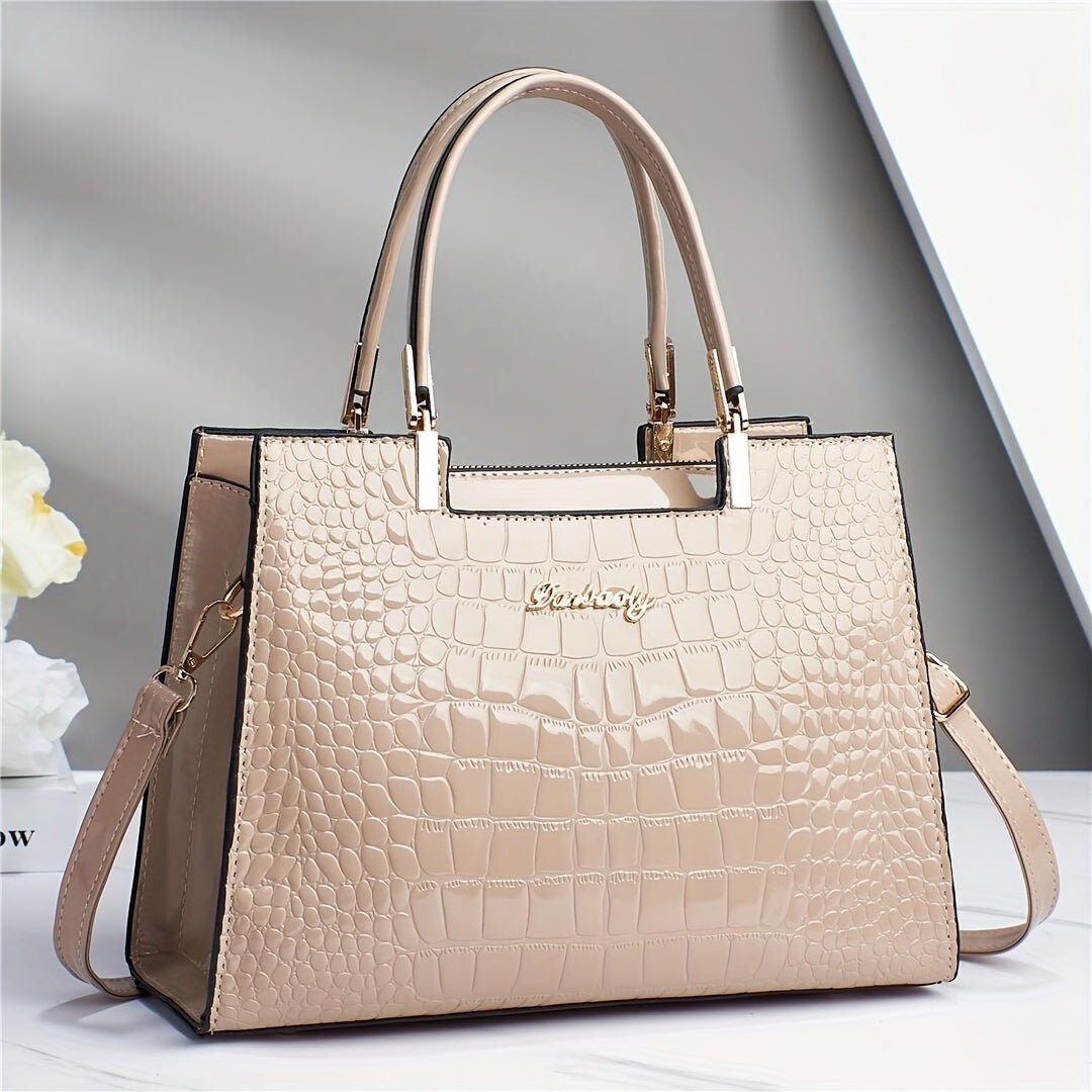 Crocodile Pattern Leather Handbag Multifunctional Crossbody Bag