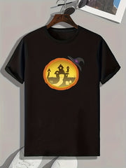 Lighthouse Print Men's Graphic T-Shirt for Summer