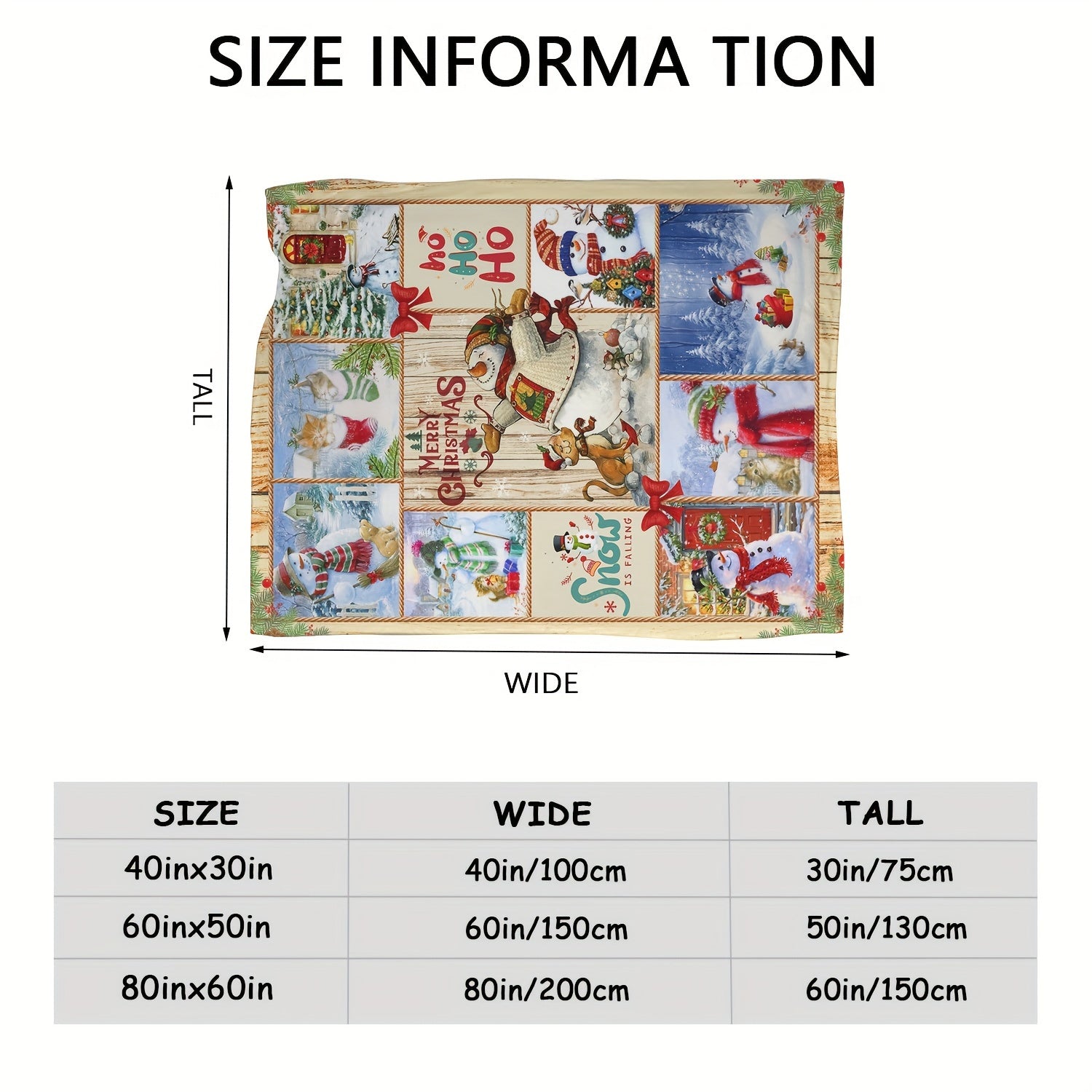 Christmas Snowman Flannel Blanket Lightweight Warm Soft Comfort for Travel Campi