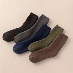 5 Pairs Women's Comfy Solid Mid Tube Socks Stockings Warm & Soft