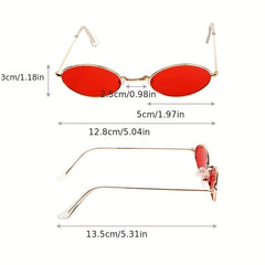 Oval Metal Frame Sunglasses For Women Men Tinted Lens Glasses UV400