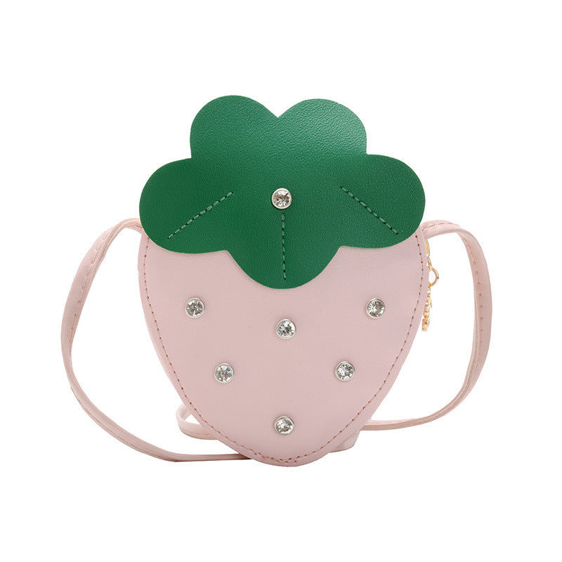 Strawberry Zipper Shoulder Bag Messenger Bag Coin Purse Wallet Chain Crossbody B