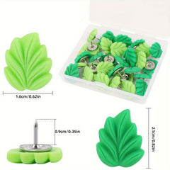 20pcs Leaf Shaped Push Pins Decorative Plant Thumbtacks