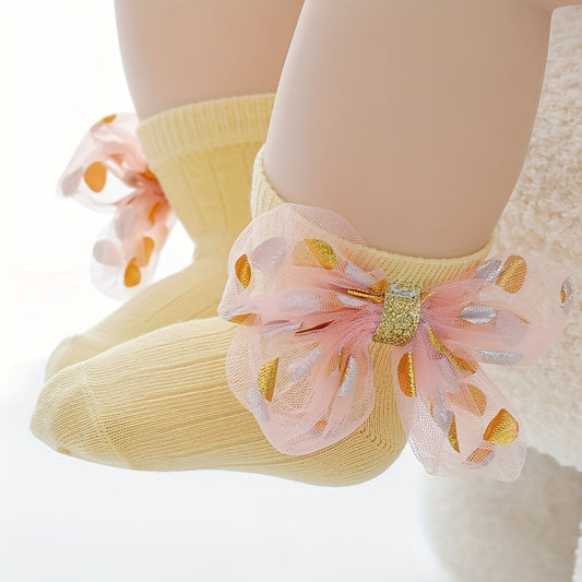 Baby Girls Bow Plain Socks for Infant Newborn Toddlers