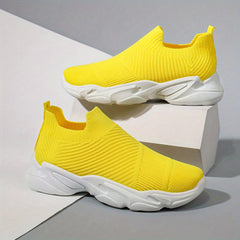 Women's Textured Knitted Socks Shoes Slip On Casual Sneakers