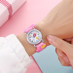 Kids Plastic Flower Pattern Watch