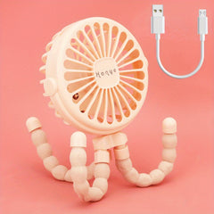 Portable Octopus Cart Fan USB Charging 3 Speed 600mAh